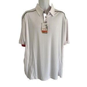 Pin High Polo Shirt Mens 2XL NWT White Red  Swing Dri Tech